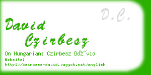 david czirbesz business card